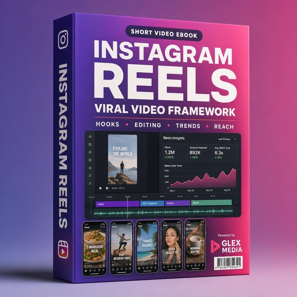 Instagram Reels ebook 3D box mockup by GLEX MEDIA
