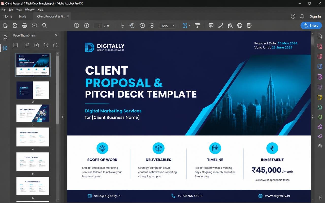 Client Proposal & Pitch Deck — preview of the MODULE 03 · SALES template